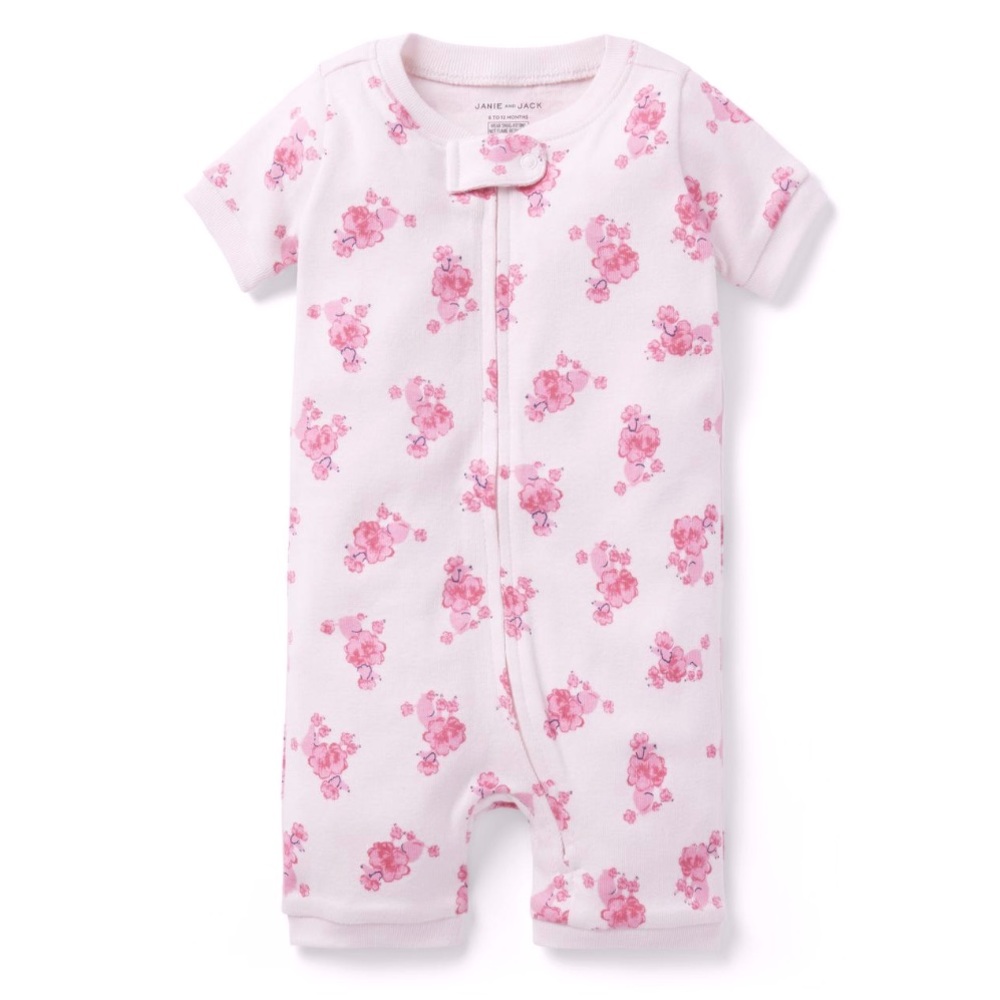 Short sleeve romper poodle cotton pajamas